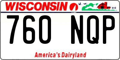 WI license plate 760NQP