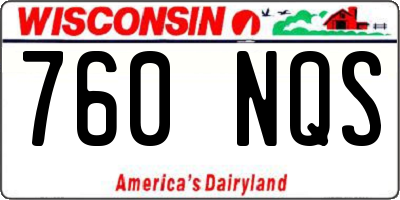 WI license plate 760NQS