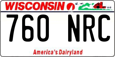 WI license plate 760NRC