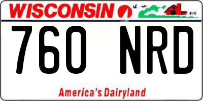 WI license plate 760NRD