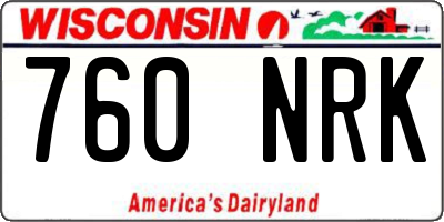WI license plate 760NRK