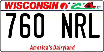 WI license plate 760NRL