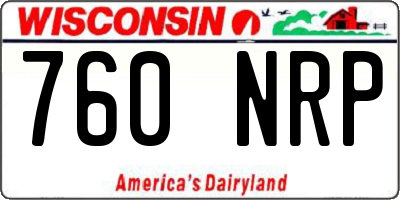 WI license plate 760NRP