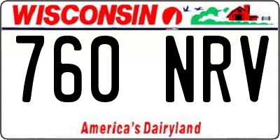 WI license plate 760NRV