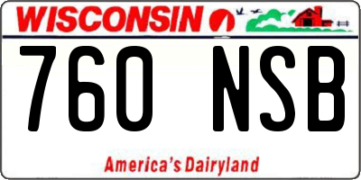WI license plate 760NSB