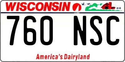 WI license plate 760NSC