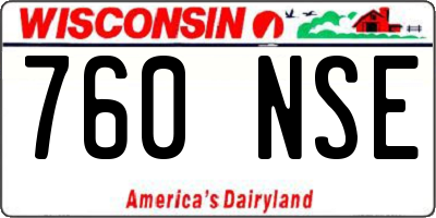 WI license plate 760NSE
