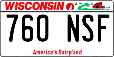 WI license plate 760NSF