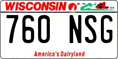WI license plate 760NSG