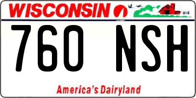 WI license plate 760NSH
