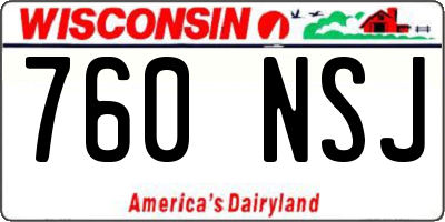 WI license plate 760NSJ