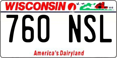 WI license plate 760NSL