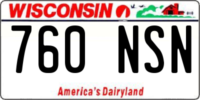 WI license plate 760NSN