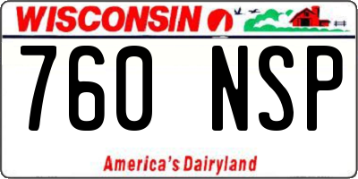 WI license plate 760NSP