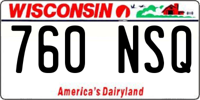 WI license plate 760NSQ