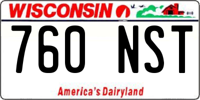 WI license plate 760NST