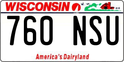 WI license plate 760NSU