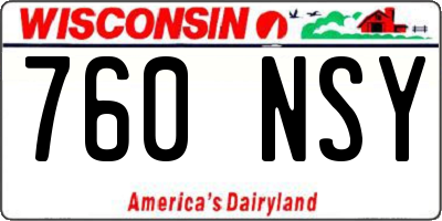 WI license plate 760NSY