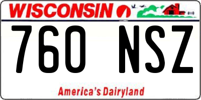 WI license plate 760NSZ