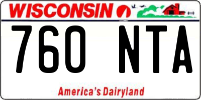 WI license plate 760NTA