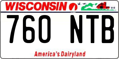 WI license plate 760NTB