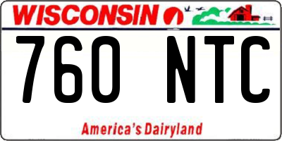 WI license plate 760NTC
