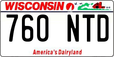 WI license plate 760NTD