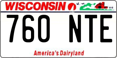 WI license plate 760NTE