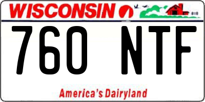 WI license plate 760NTF