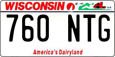 WI license plate 760NTG