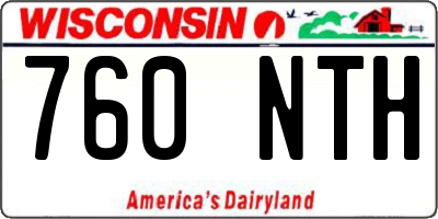 WI license plate 760NTH