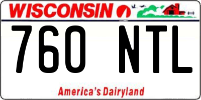 WI license plate 760NTL