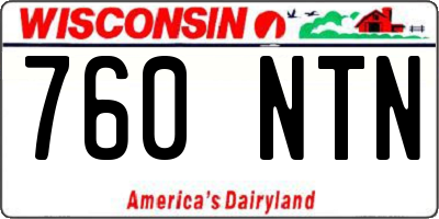 WI license plate 760NTN