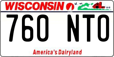WI license plate 760NTO