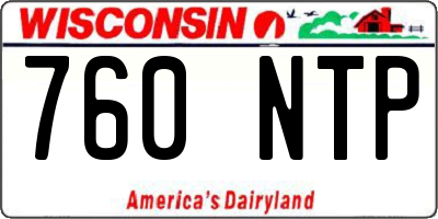 WI license plate 760NTP