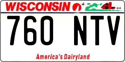WI license plate 760NTV