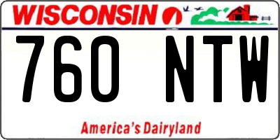 WI license plate 760NTW