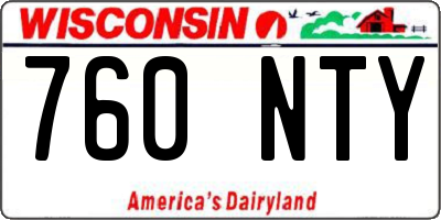 WI license plate 760NTY