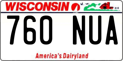WI license plate 760NUA