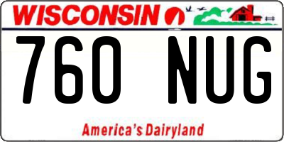 WI license plate 760NUG