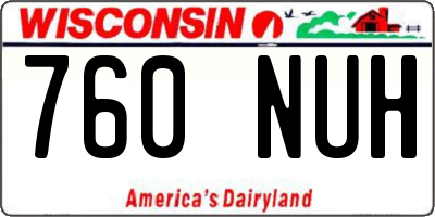 WI license plate 760NUH