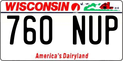 WI license plate 760NUP