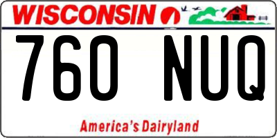 WI license plate 760NUQ