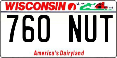 WI license plate 760NUT