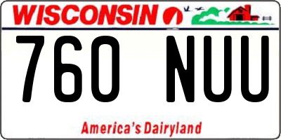 WI license plate 760NUU