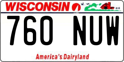 WI license plate 760NUW