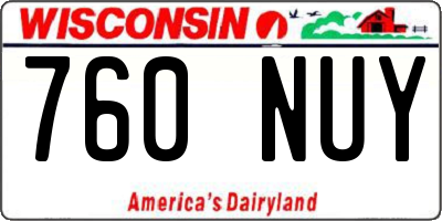 WI license plate 760NUY