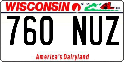 WI license plate 760NUZ