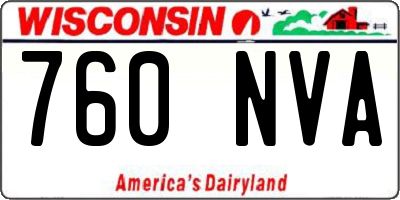 WI license plate 760NVA