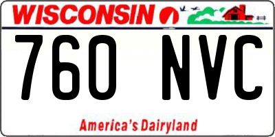 WI license plate 760NVC